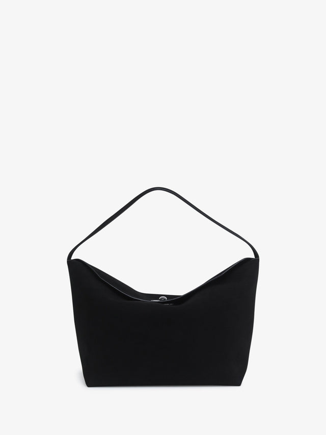 Turnlock Suede Shoulder Bag
