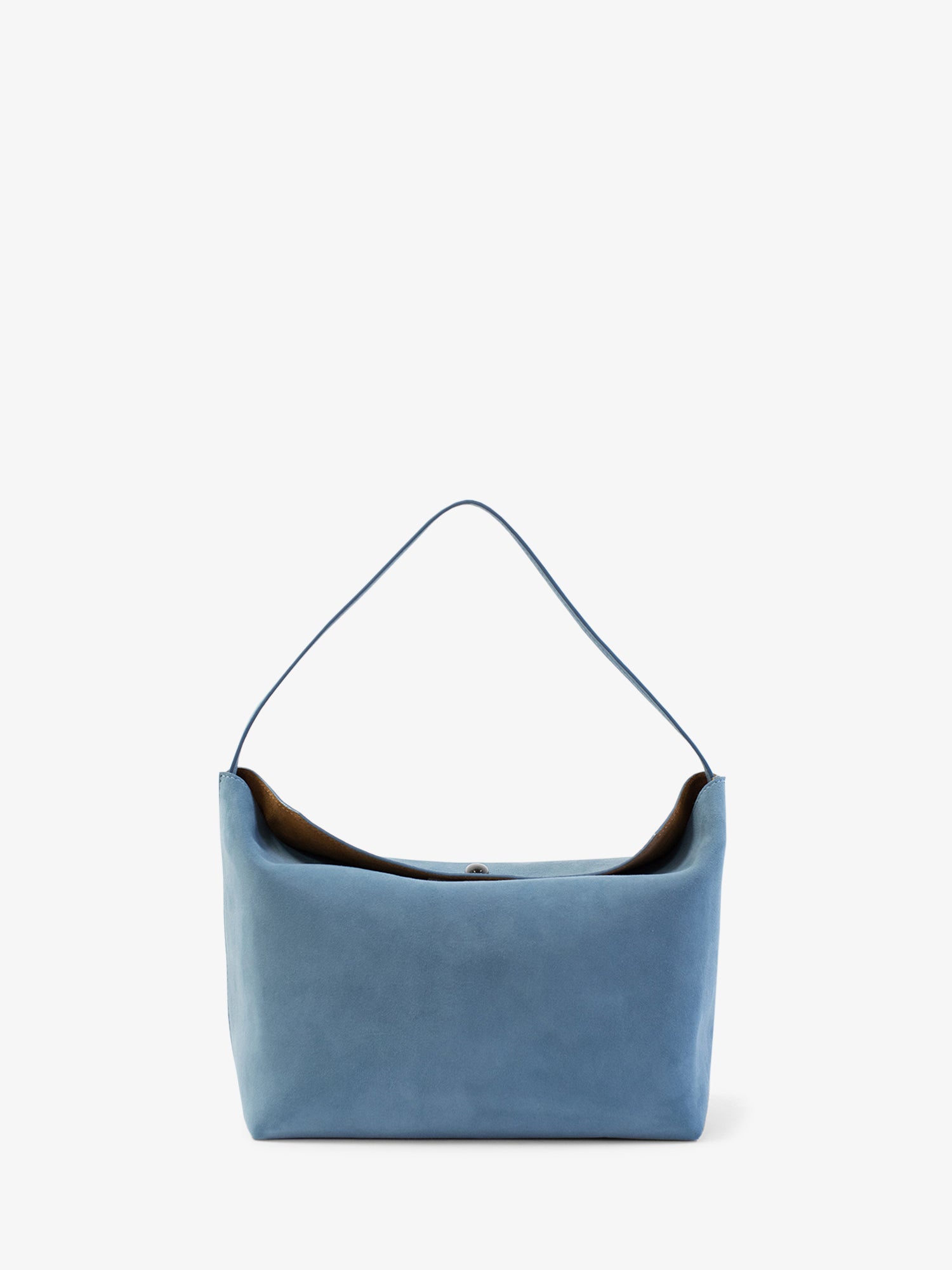 Turnlock Suede Shoulder Bag