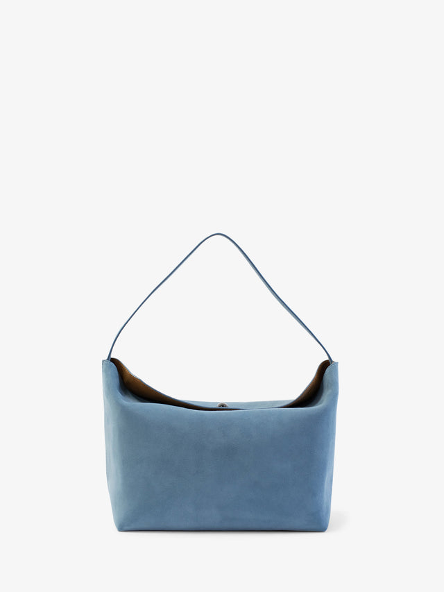 Turnlock Suede Shoulder Bag