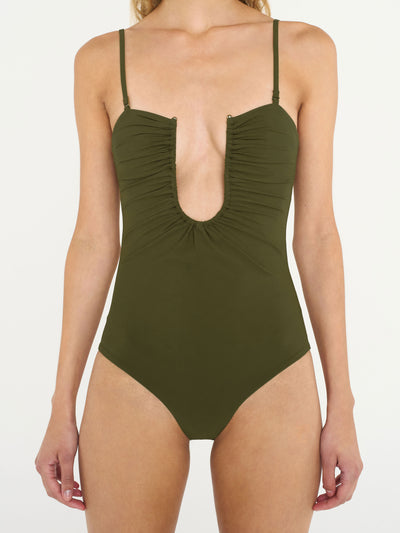 Arced Ruched One Piece