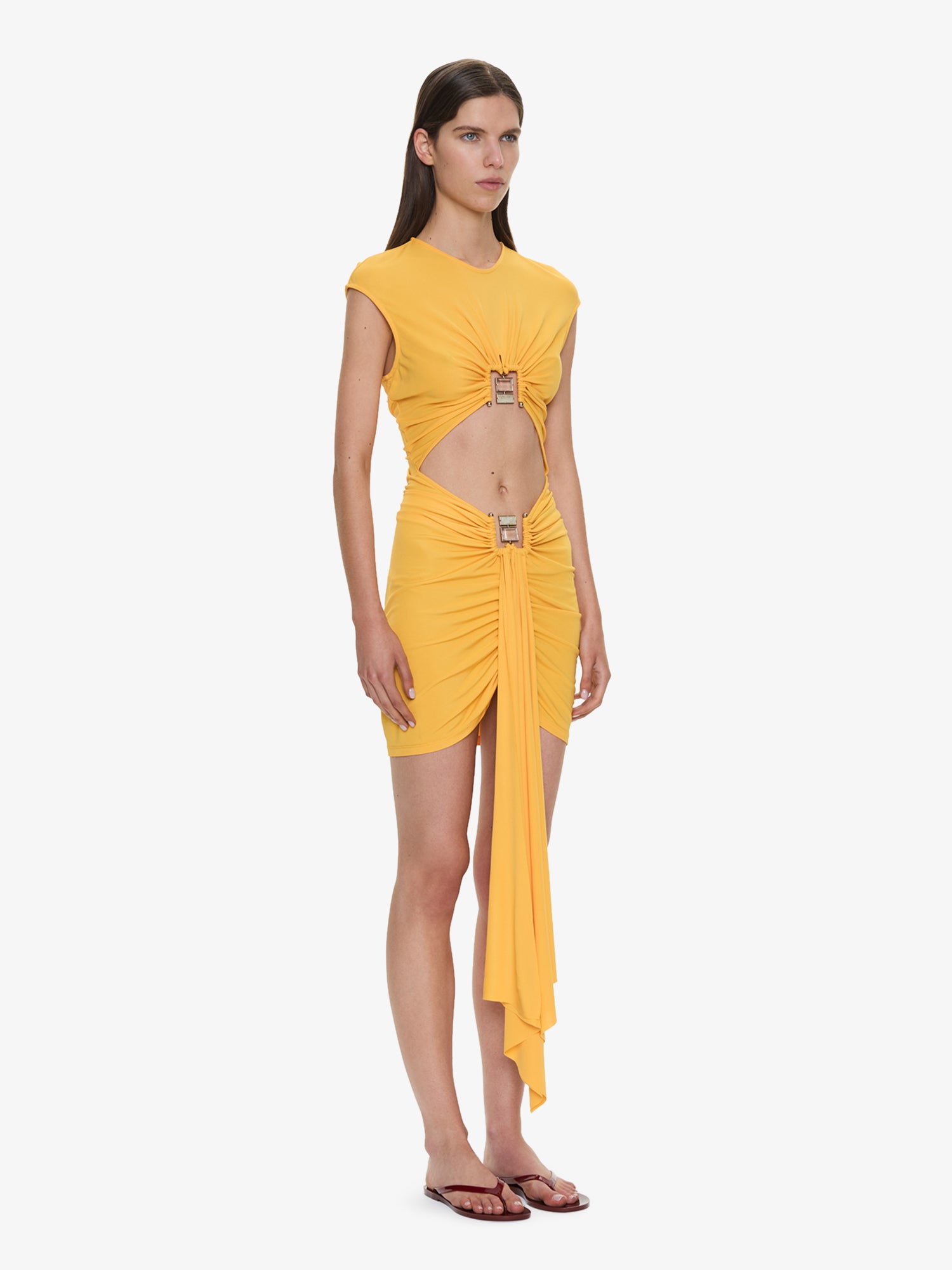 Bezel Quartz Disconnect Short Sleeve Dress