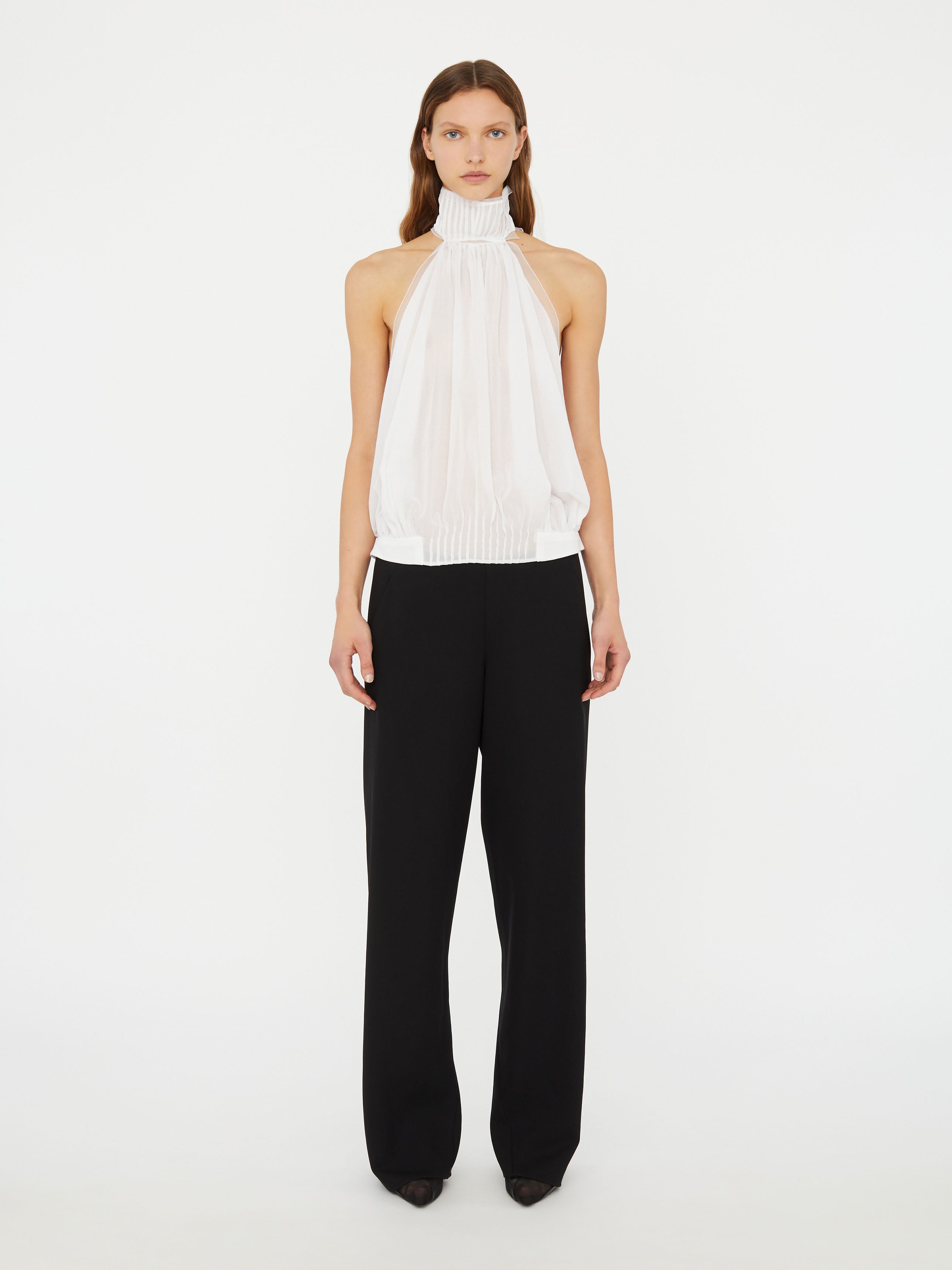 Vanished Pintucked Halter Top