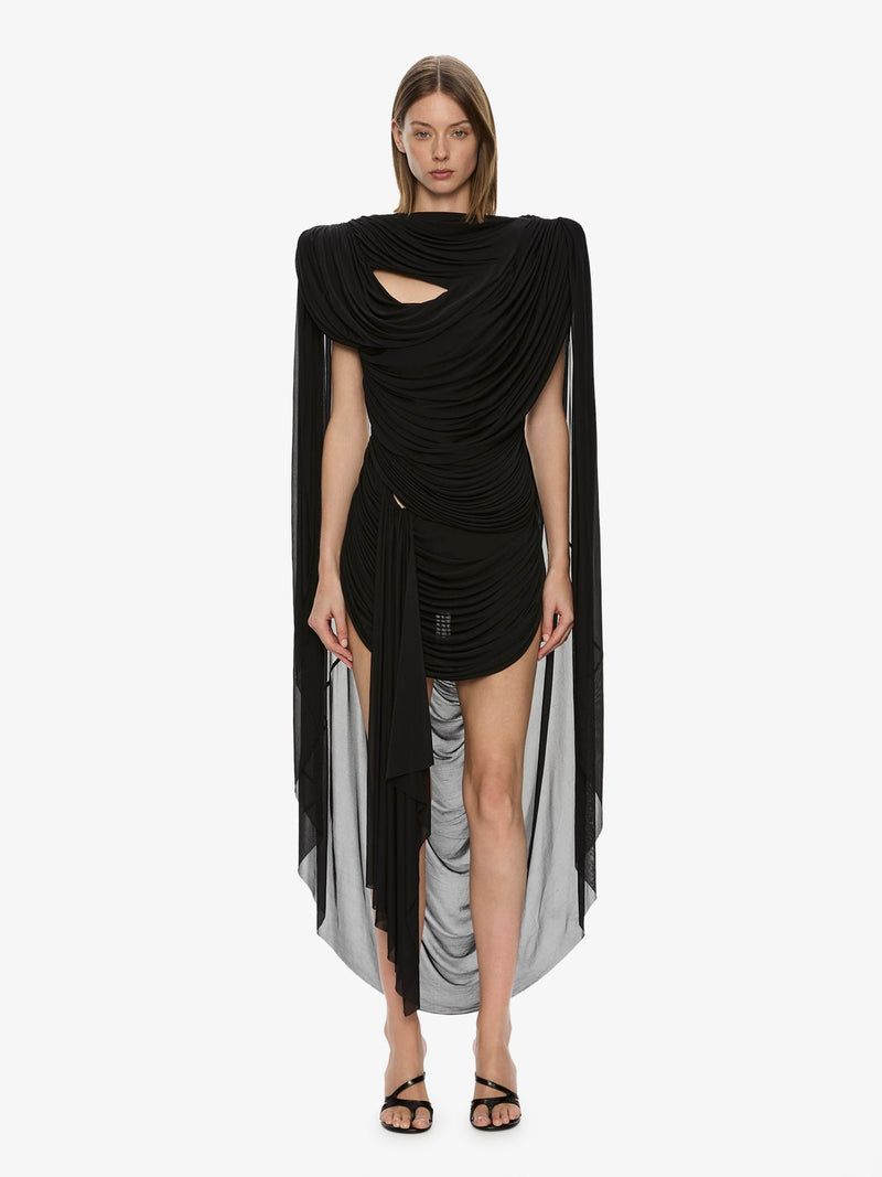 Torrent Draped Mini Dress - Image 1