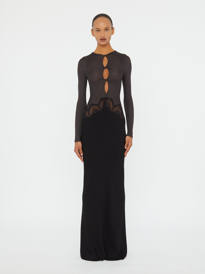 Open Twist Verner Lace Long Sleeve Dress - Image 1