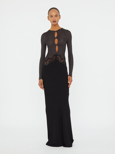 Open Twist Verner Lace Long Sleeve Dress