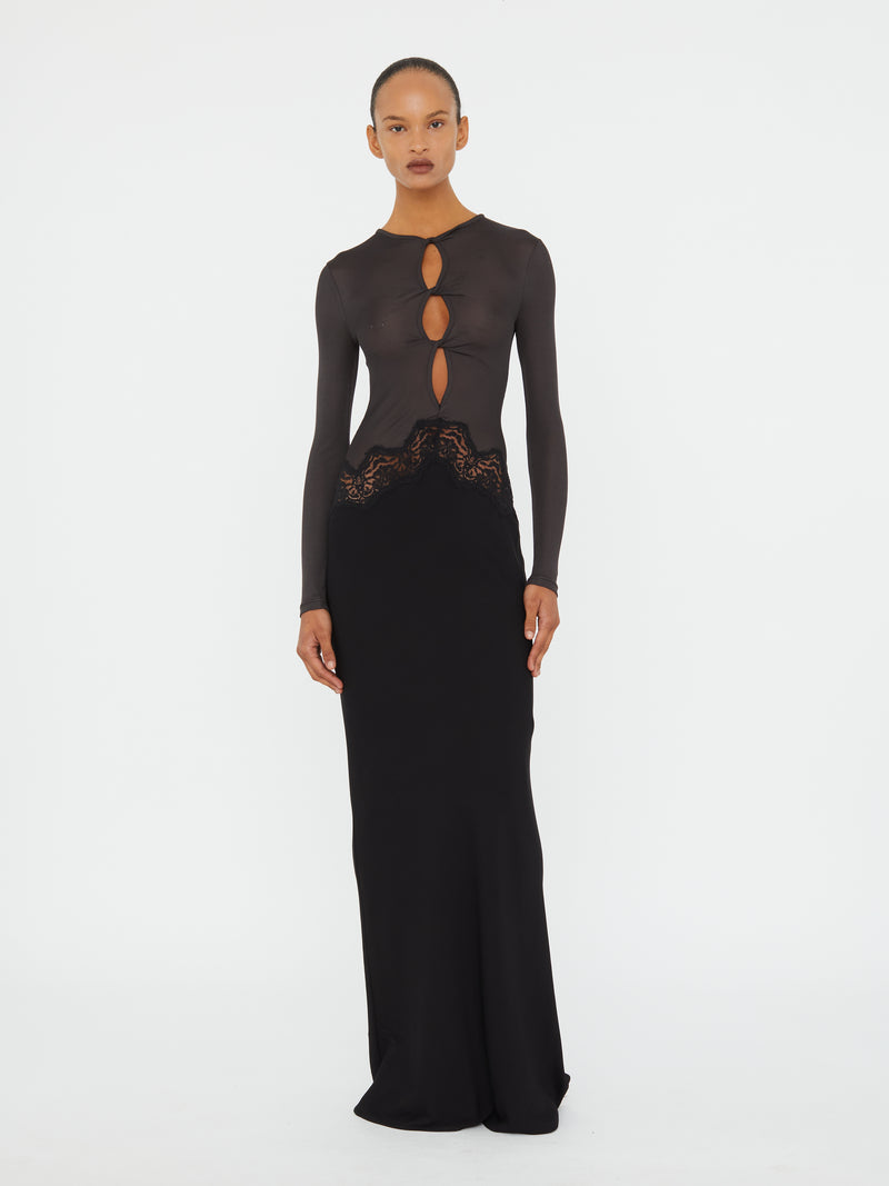 Open Twist Verner Lace Long Sleeve Dress - Image 3