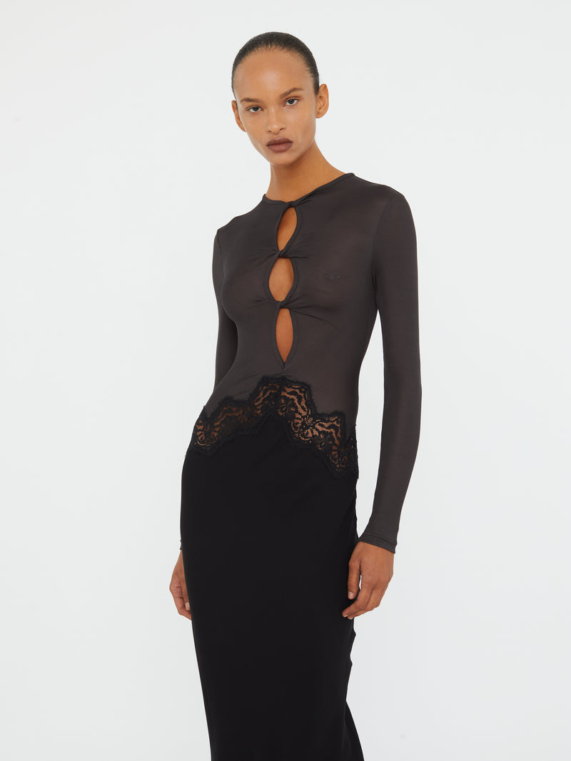 Open Twist Verner Lace Long Sleeve Dress - Image 4