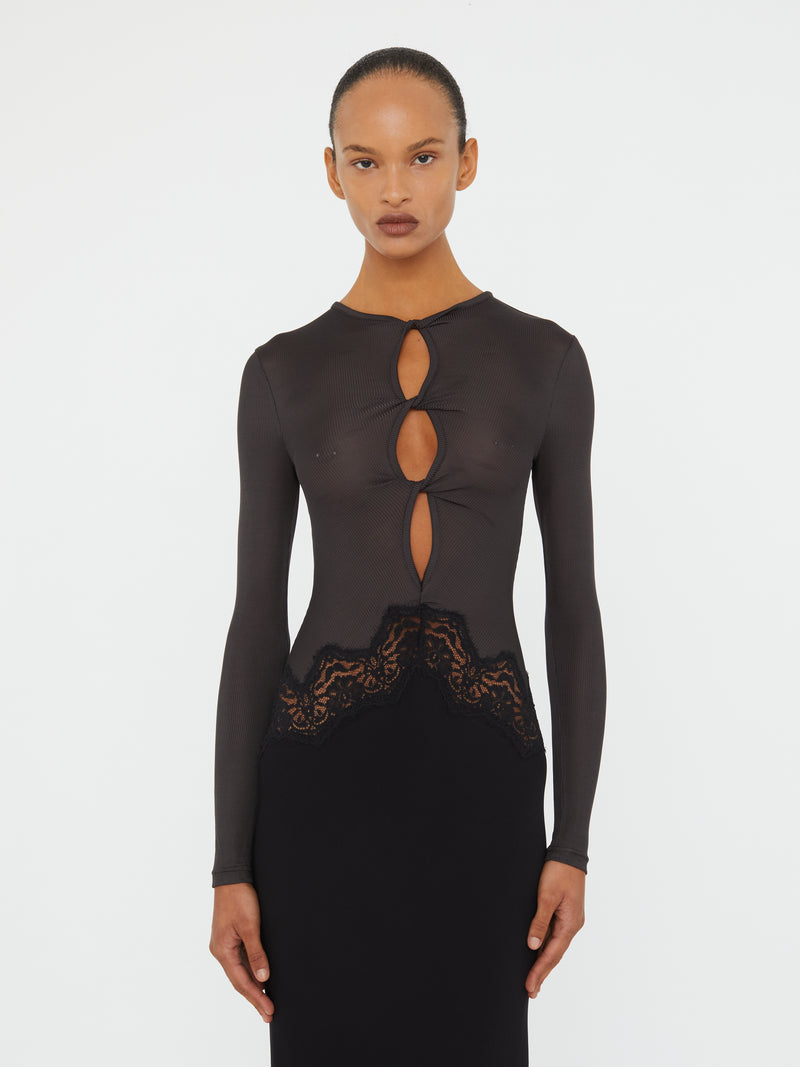 Open Twist Verner Lace Long Sleeve Dress - Image 5