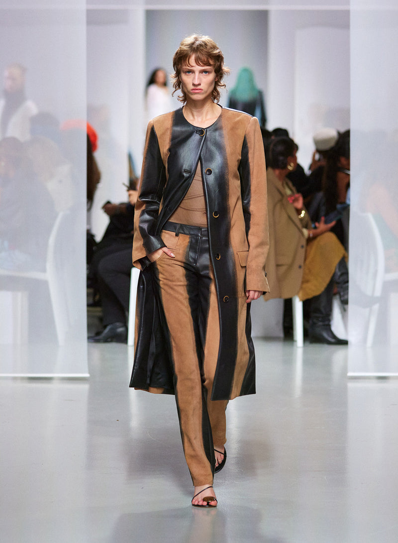 Scuffed Leather Coat - Image 1