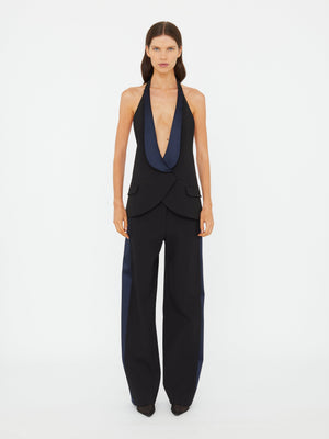 Tuxedo Contrast Wool Trouser