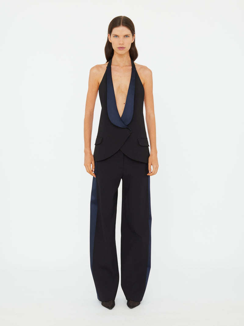 Tuxedo Contrast Wool Vest - Image 3