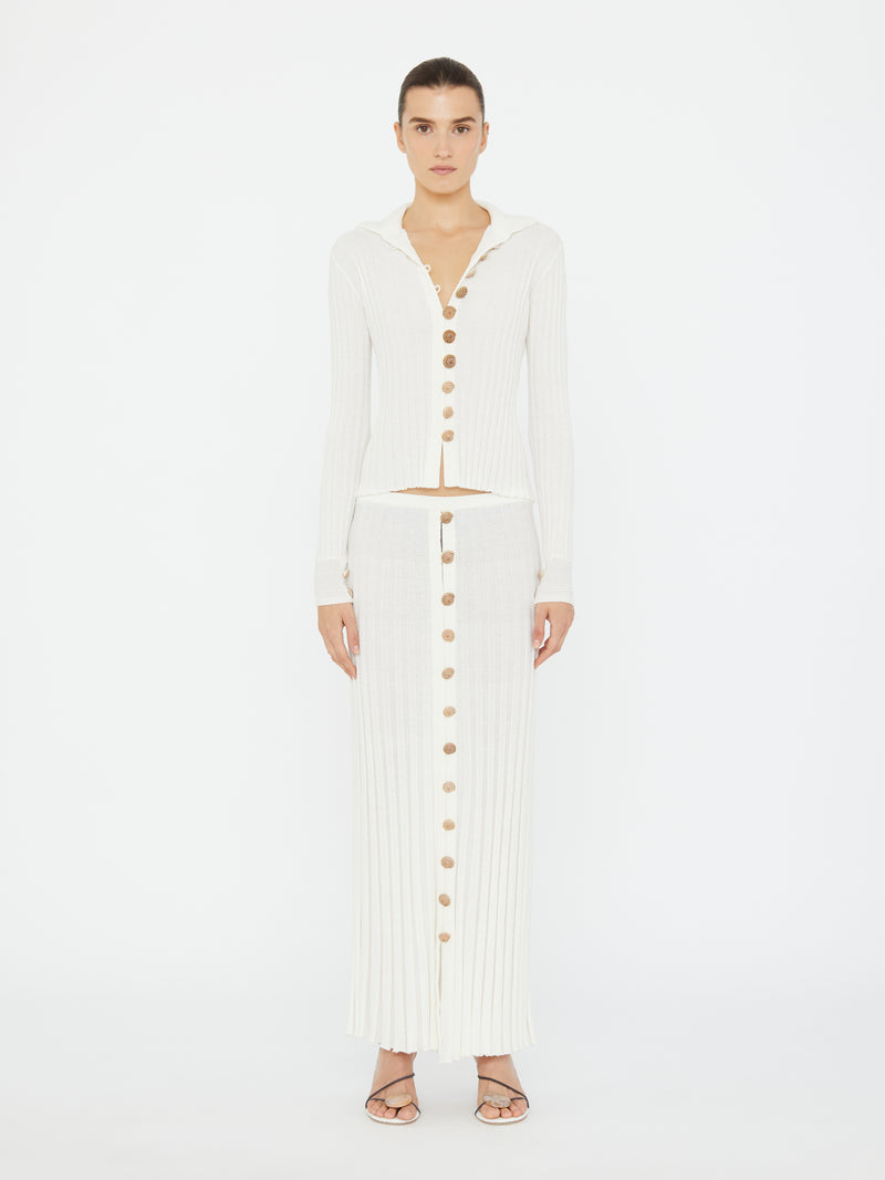 Sundial Shell Ribbed Knit Cardigan - Image 2
