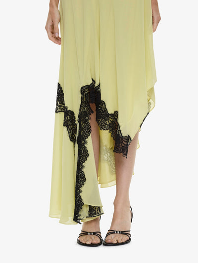Cutaway Lace Gathered Tank Dress