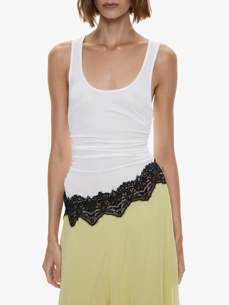 Cutaway Lace Gathered Tank Dress - Image 3