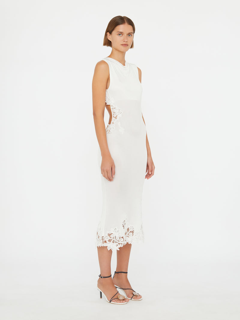 Hibiscus Embroidered Rib Dress - Image 4