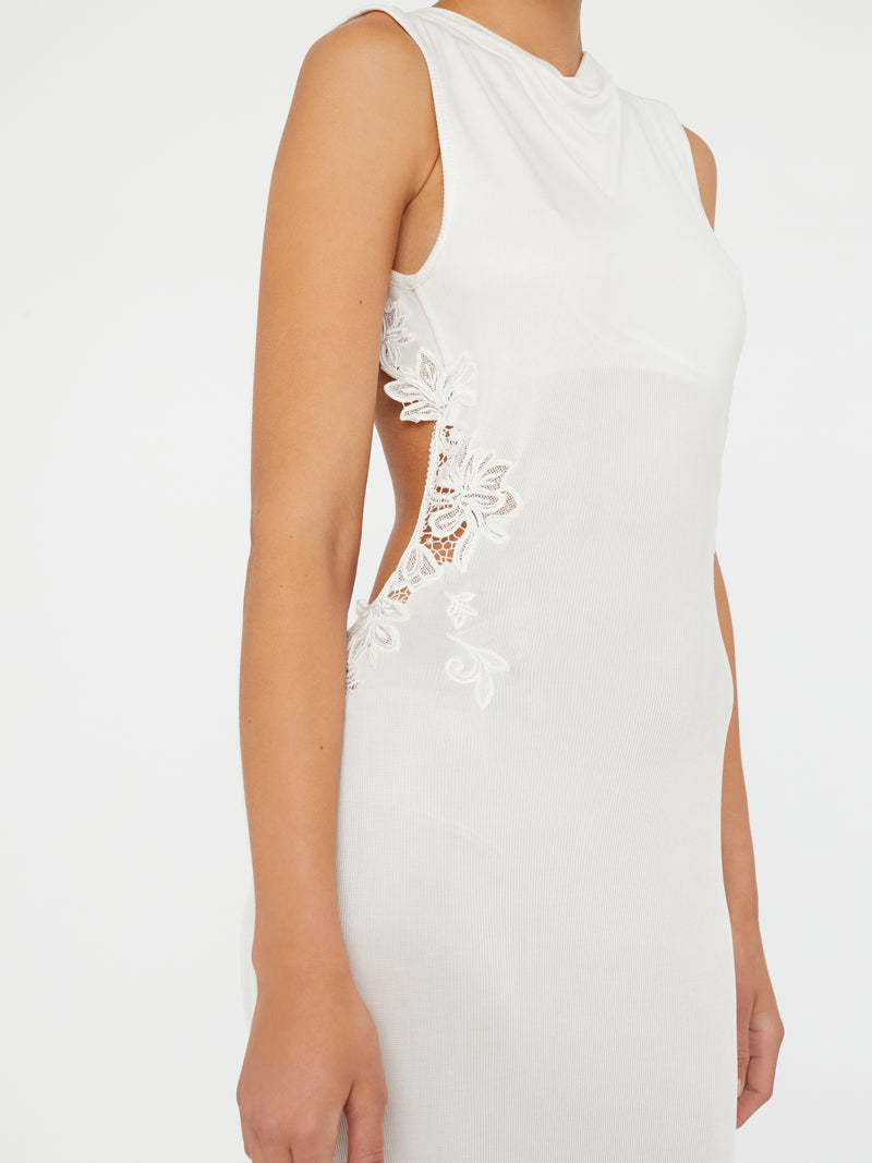 Hibiscus Embroidered Rib Dress - Image 5