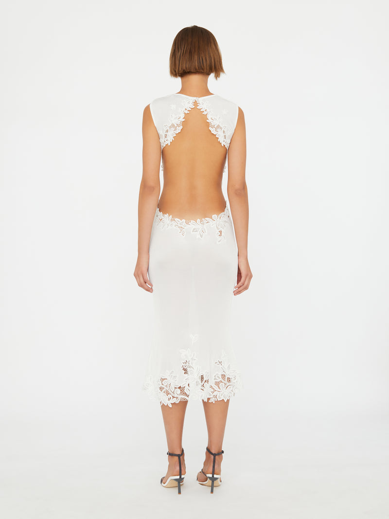 Hibiscus Embroidered Rib Dress - Image 3
