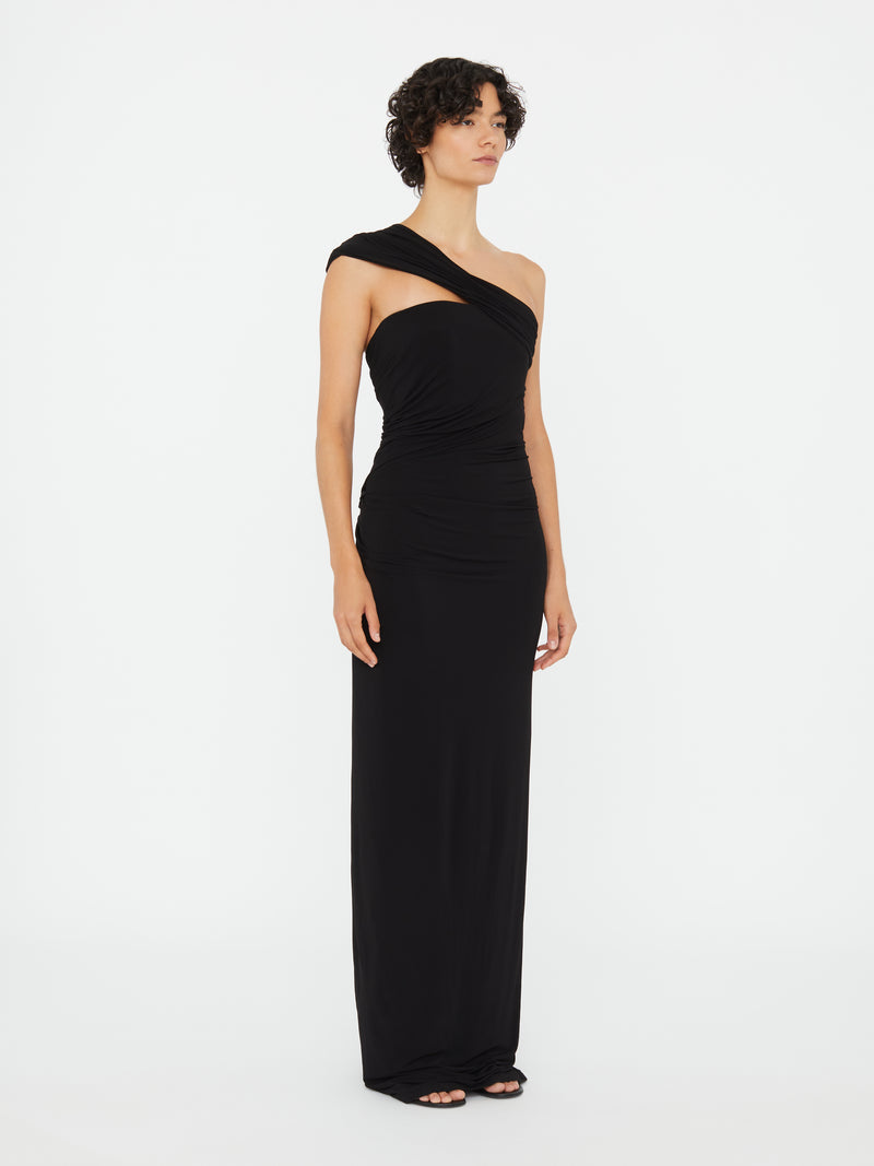 Beach Glass Draped Jersey Strapless Dress - Image 4