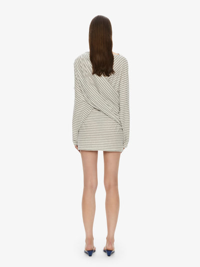Aiba Draped Cotton Jersey Long Sleeve Dress