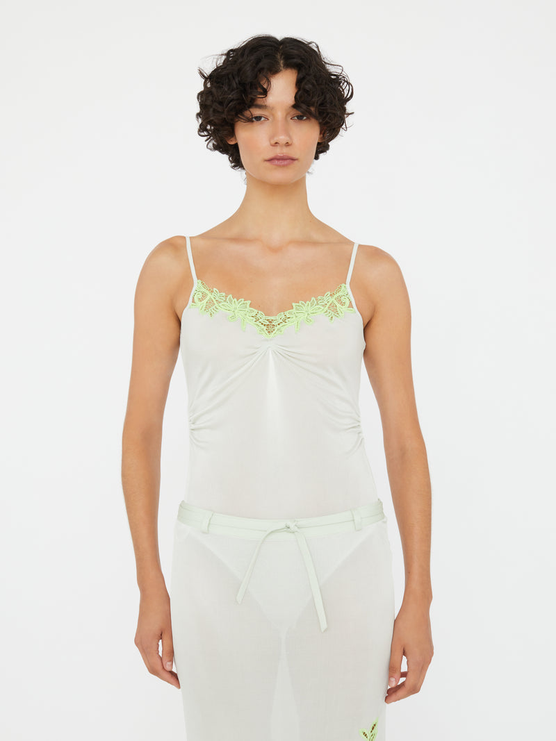 Hibiscus Embroidered Rib Bodysuit - Image 2