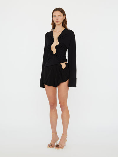 Ruched Crescent Jersey Boxer Short