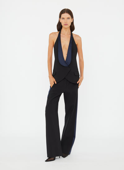 Tuxedo Contrast Wool Trouser