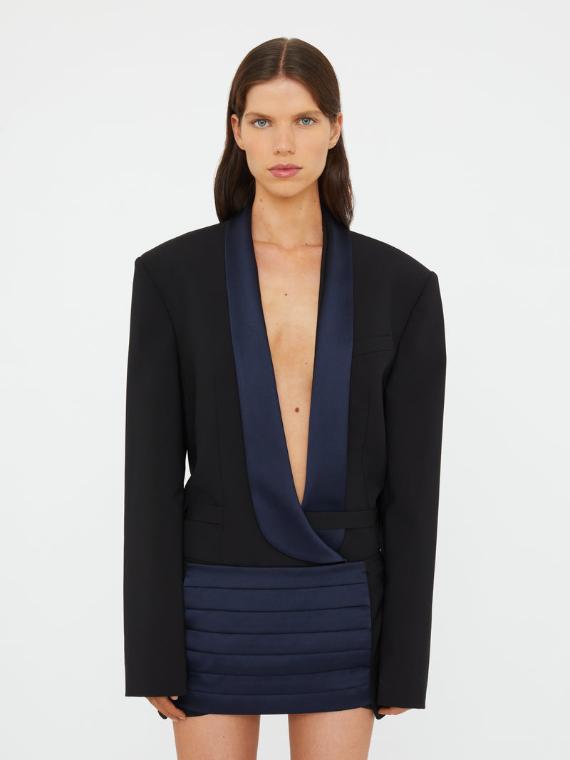 Tuxedo Contrast Wool Blazer - Image 1