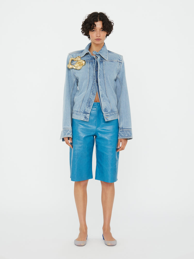 Sculptured Corsage Denim Jacket - Image 3
