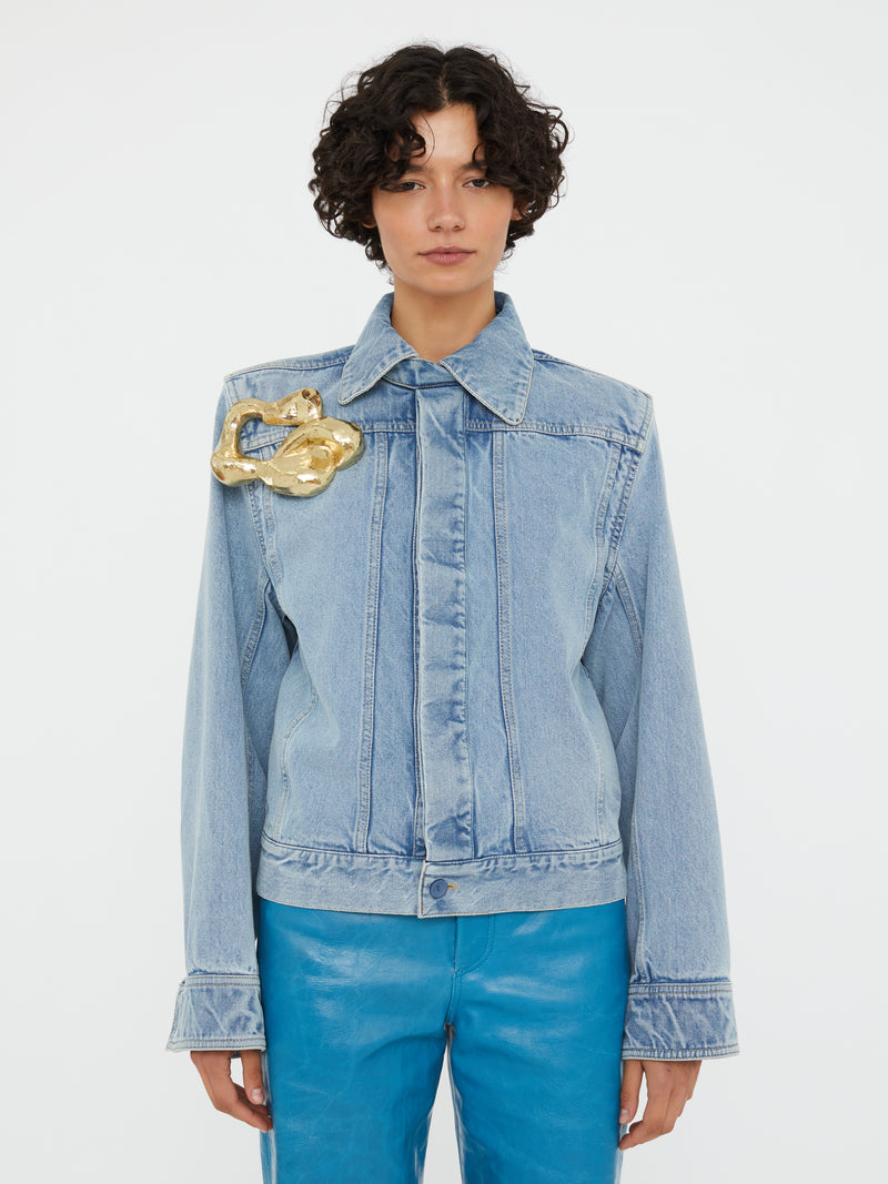 Sculptured Corsage Denim Jacket - Image 2
