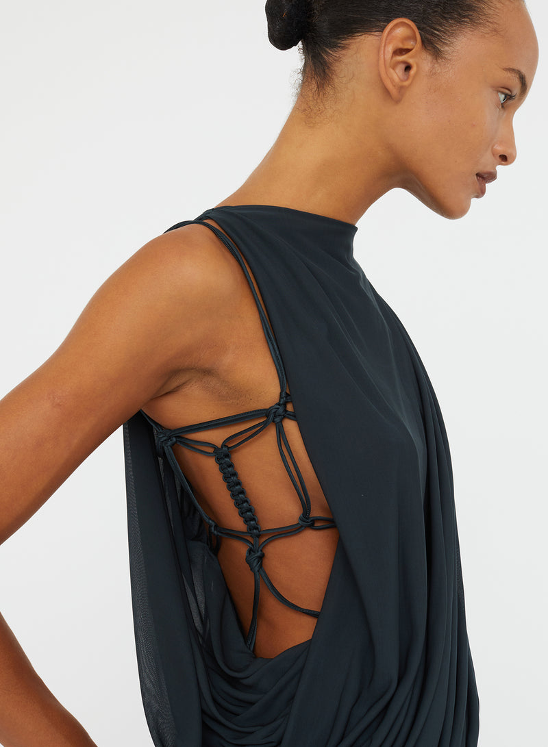 Macrame Silk Knot Dropped Armhole Top - Image 4