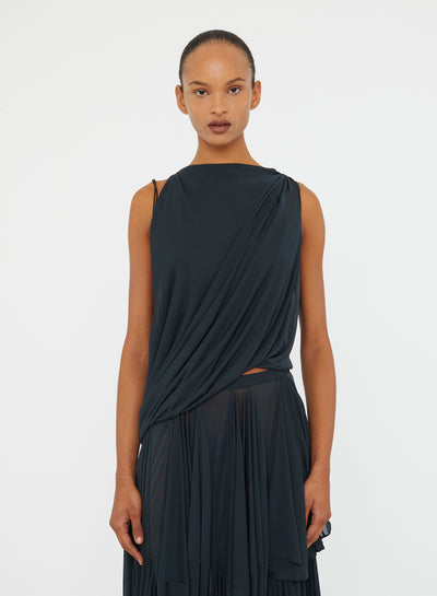 Macrame Silk Knot Dropped Armhole Top