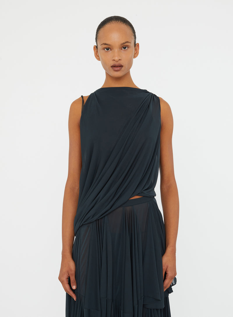 Macrame Silk Knot Dropped Armhole Top - Image 1