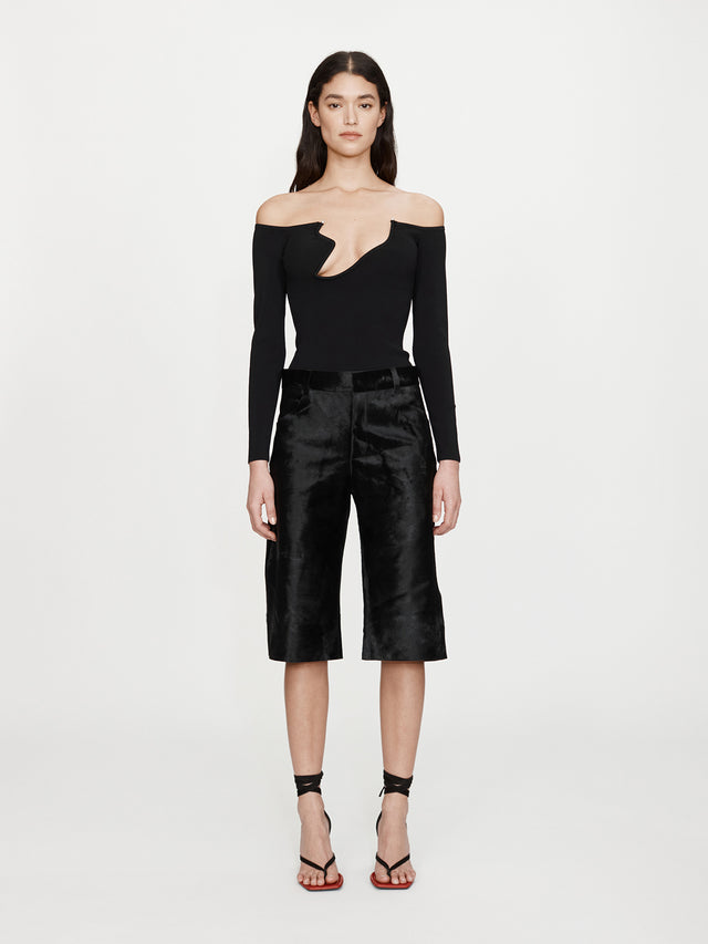 Odessa Arced Knitted Long Sleeve Top