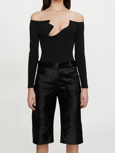 Odessa Arced Knitted Long Sleeve Top