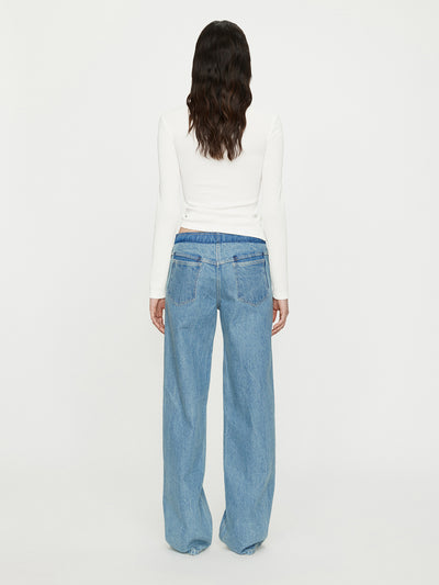 Crystal Pendant Open Twist Long Sleeve Top