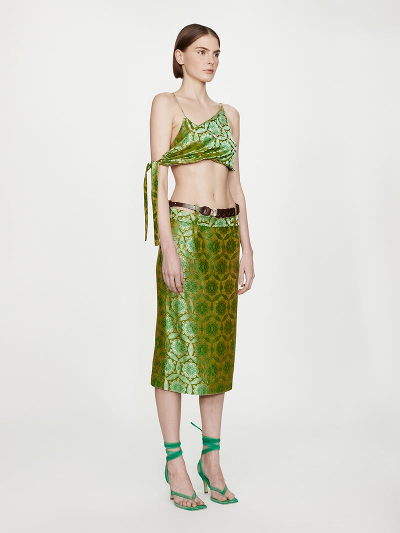 Palmira Leather Belted Midi Skirt - Image 2