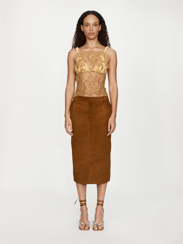 Aluna Lace Draped Silk Cami