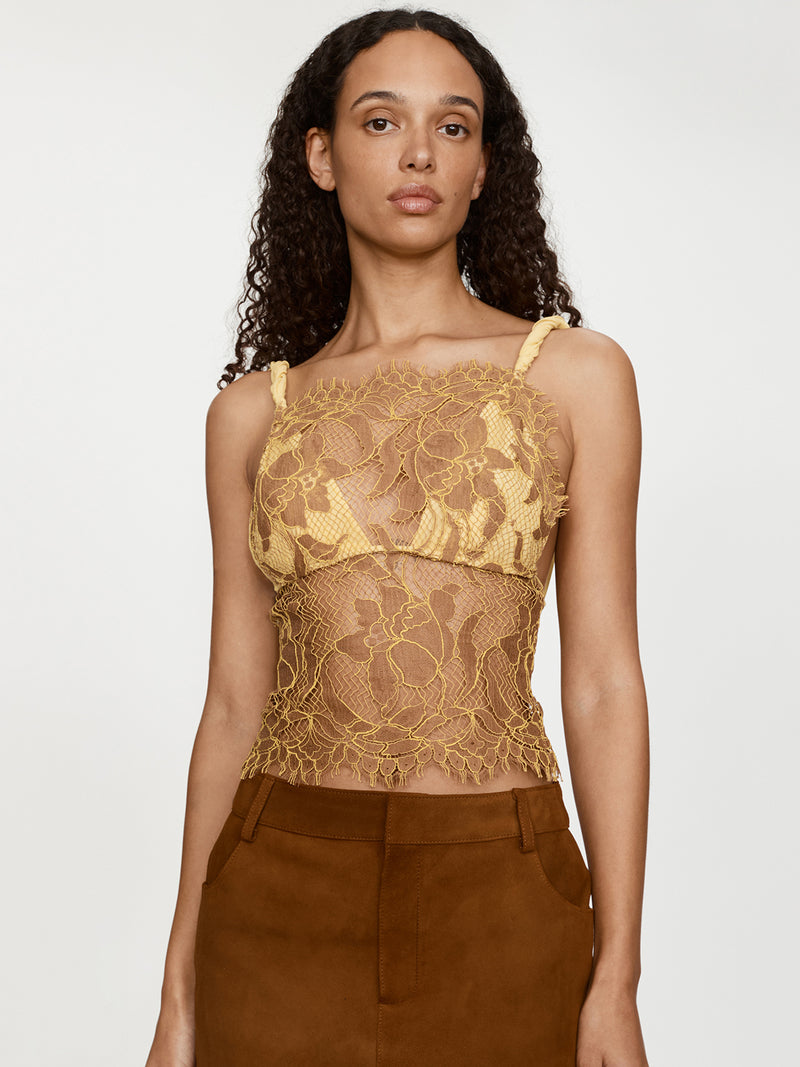 Aluna Lace Draped Silk Cami - Image 4