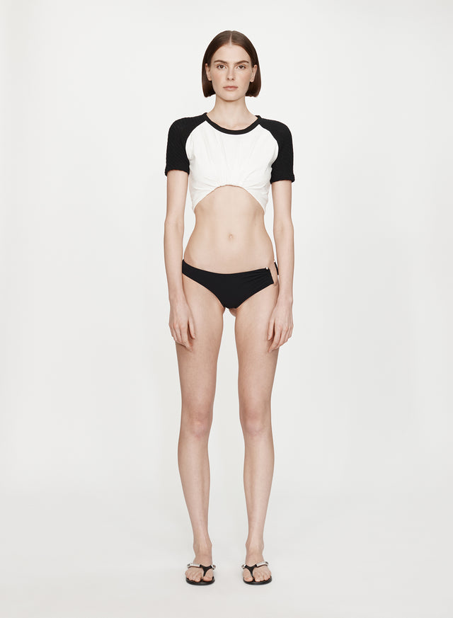 Tucked Ringer Jersey Knit Tee