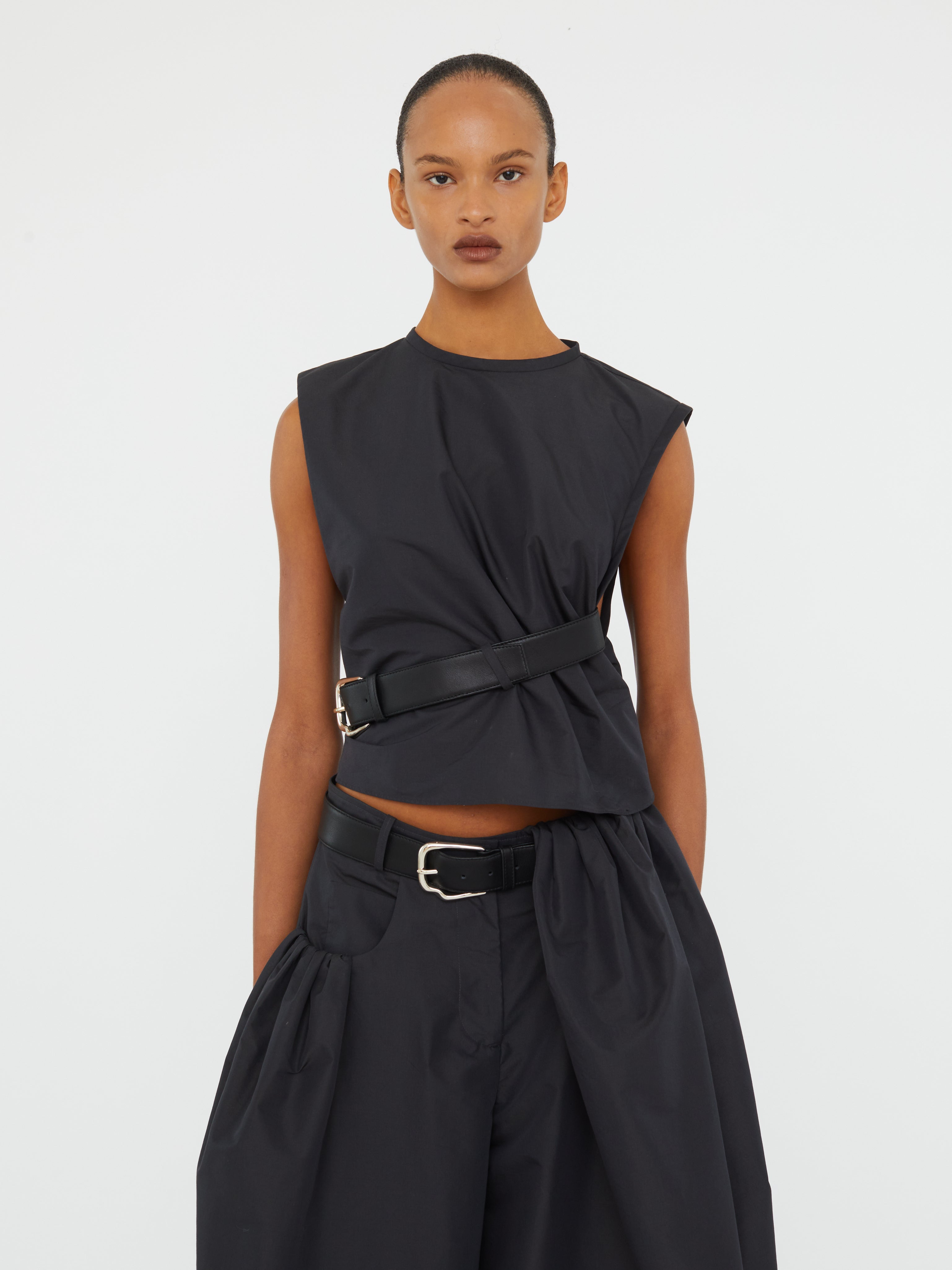 Locus Belted Taffeta Tank