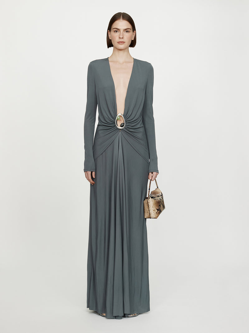 Orica Crystal Ruched Long Sleeve Dress - Image 1