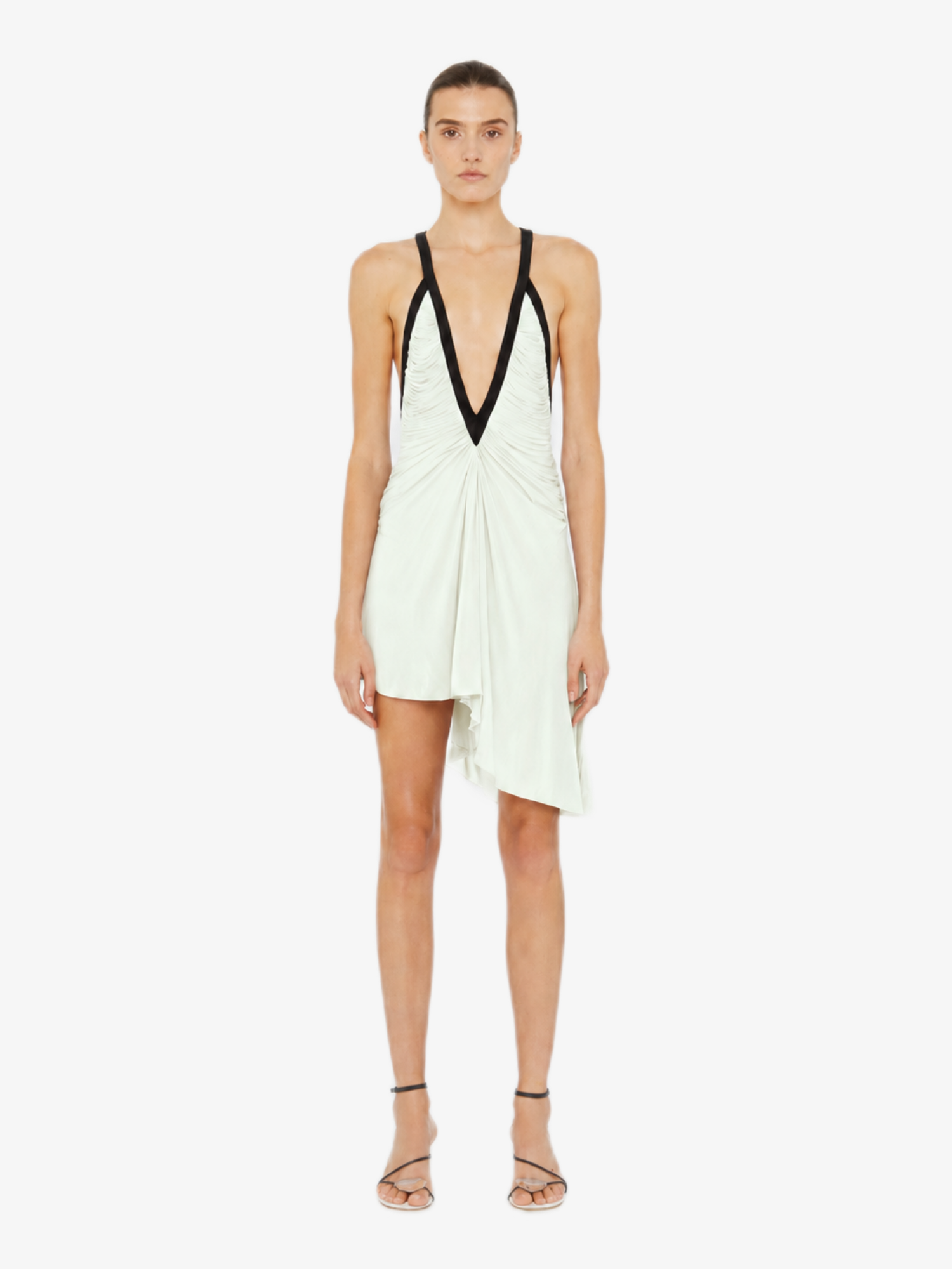 Suspended Jersey Fluted Mini Dress