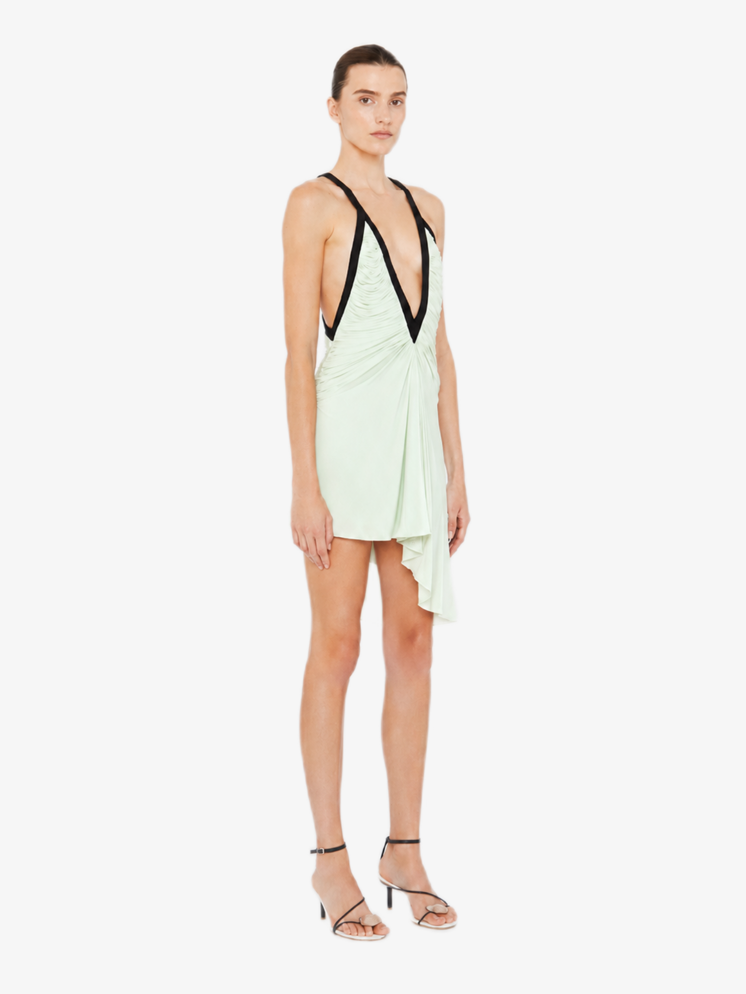 Suspended Jersey Fluted Mini Dress