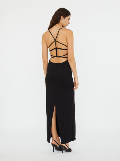 Apron Macrame Knot Back Dress
