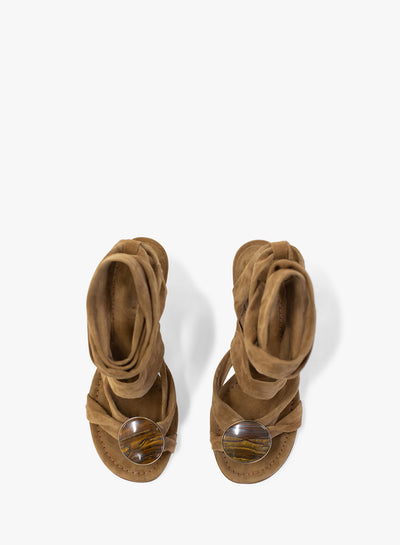 Doma Stoned Suede Wrap Heel