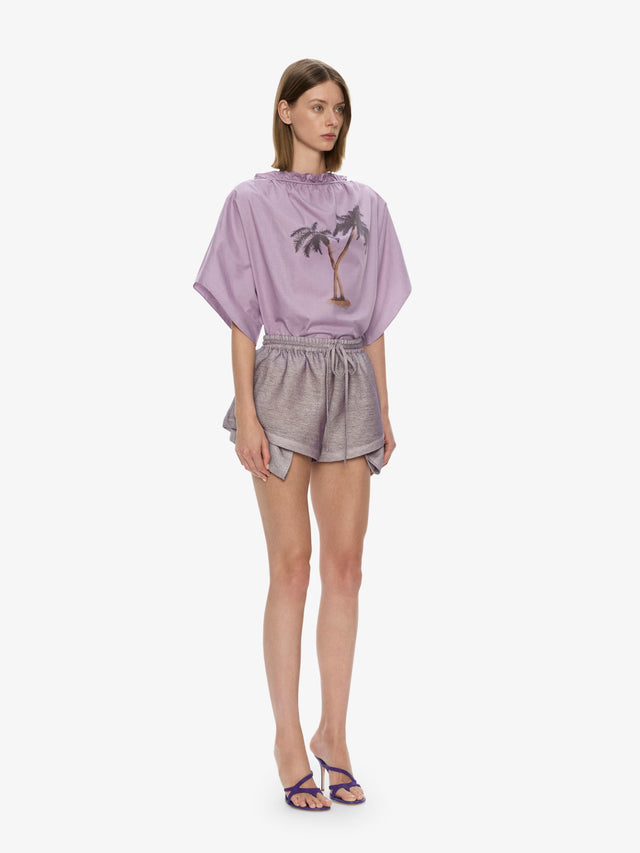 Mirage Palm Poplin Top