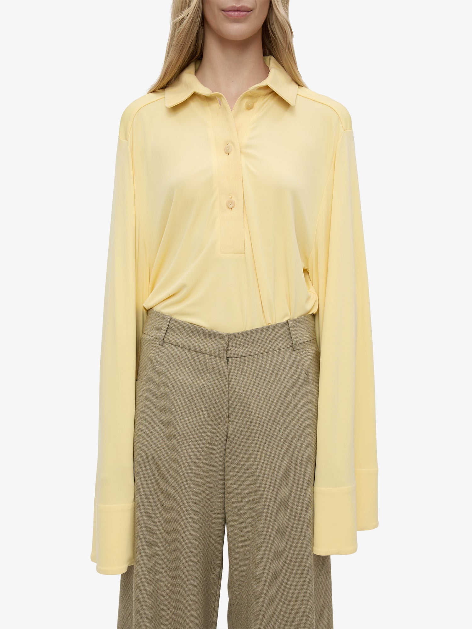 Deconstruct Denim Long Sleeve Polo