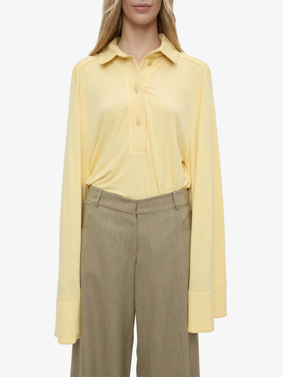 Deconstruct Denim Long Sleeve Polo