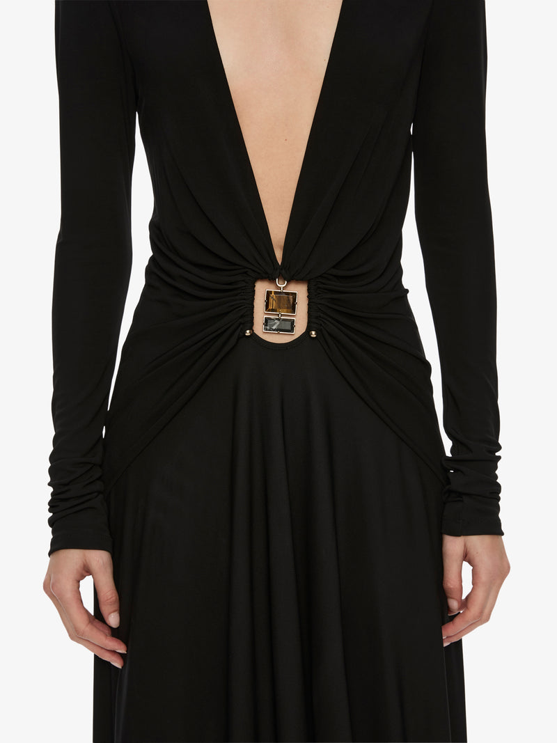 Bezel Quartz Ruched Long Sleeve Dress - Image 3