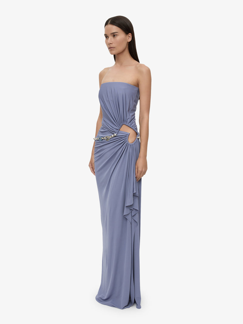 Crystal Cable Chain Strapless Gown - Image 2
